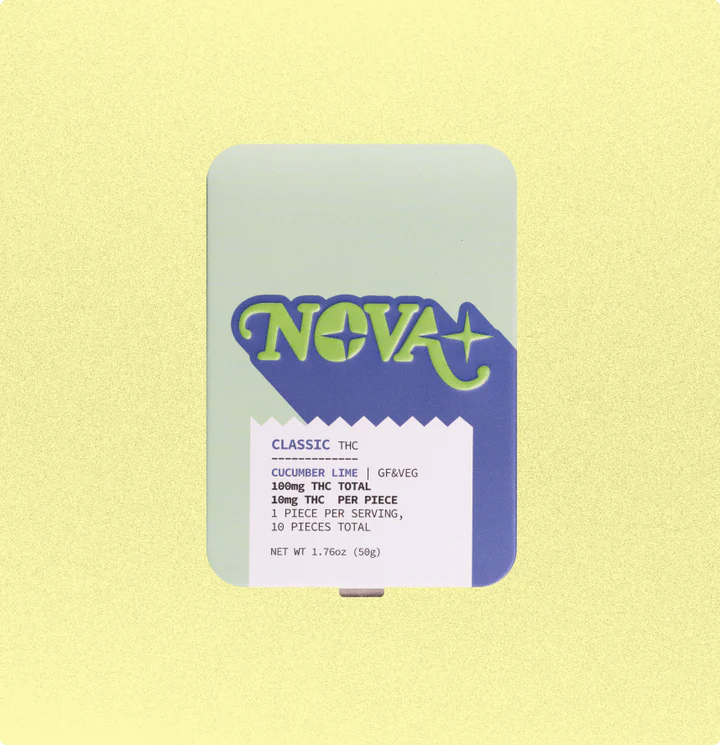Photograph of product: Nova | Classic | Cucumber Lime | 10pk Gummy | 100mg