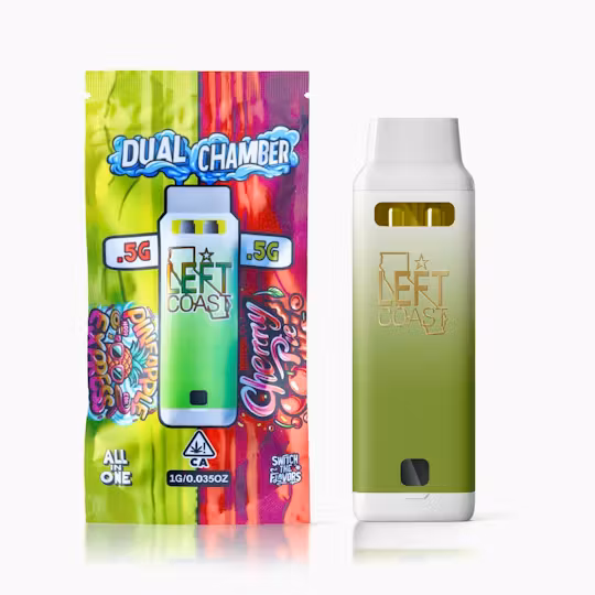 Photograph of product: Left Coast - Pineapple Express x Cherry Pie (Dual Chamber) All-In-One Vape 1g