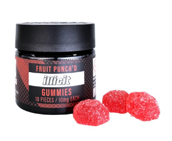 Photograph of product: Illicit | Fruit Punch'd | Gummies | 10pk | 100mg