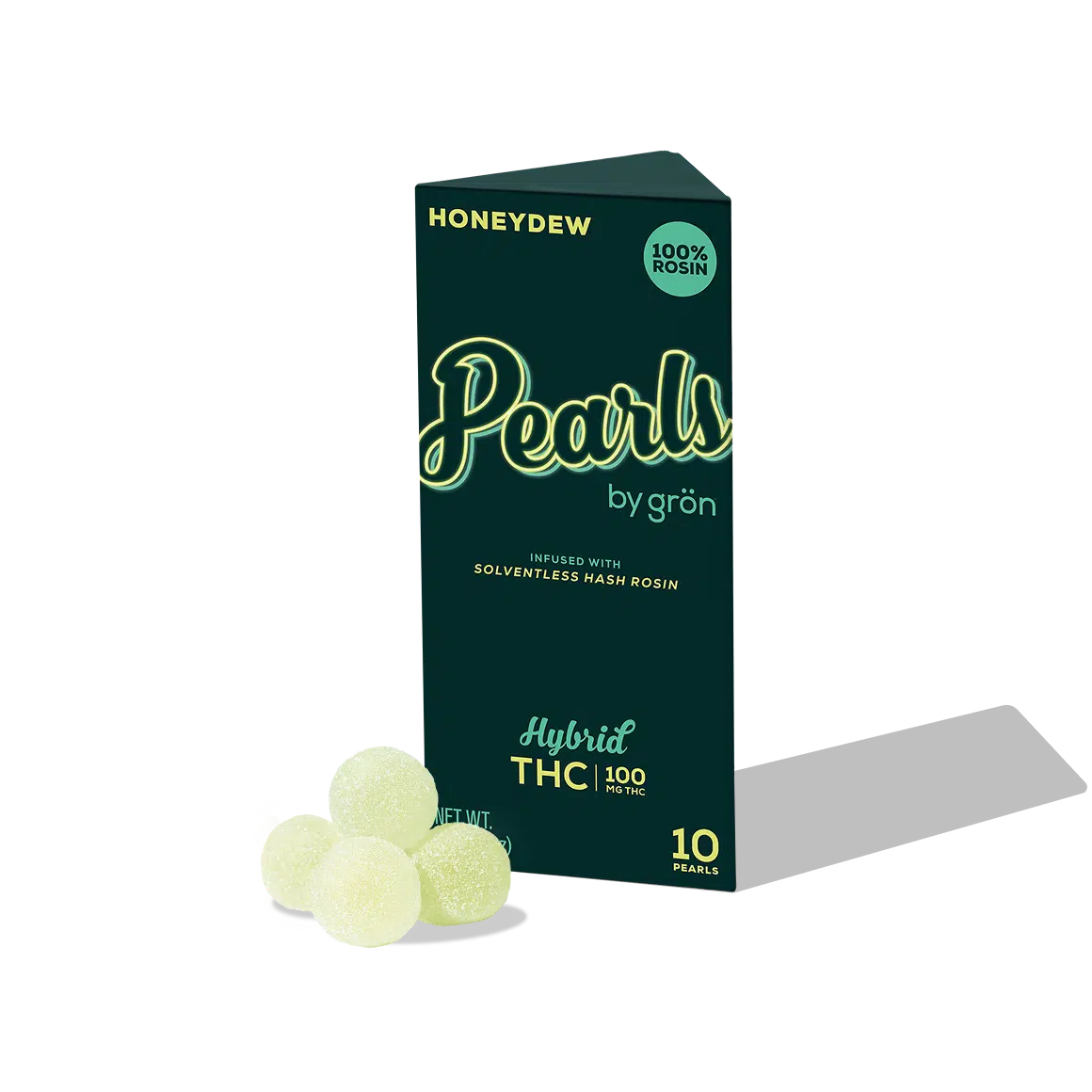 Photograph of product: Gron Rosin Pearls | Electric Honeydew | Gummy | 100mg TH-oui I Hybrid
