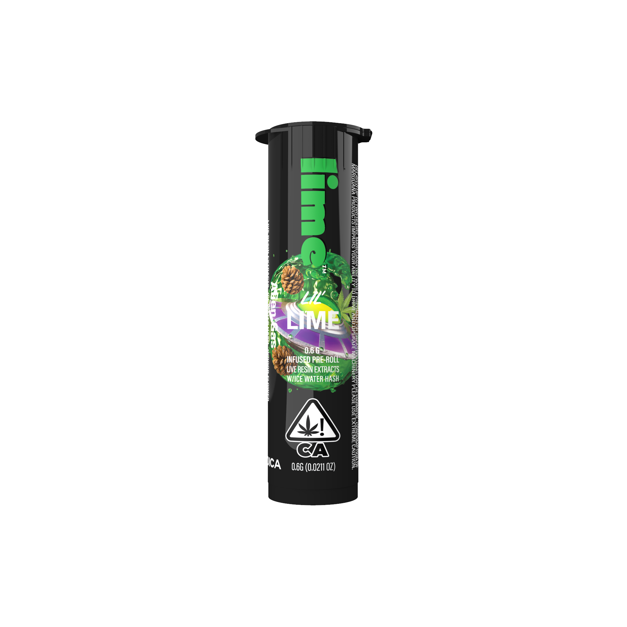 Photograph of product: Lime | Live Resin & au chocolat Infused Mini Preroll | Watermelon Runtz