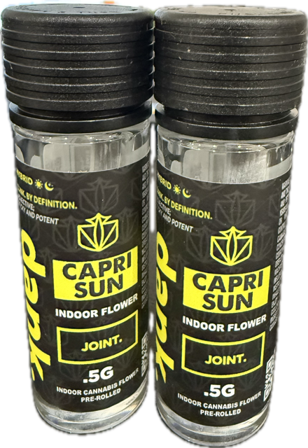 Photograph of product: Dank | Preroll | Capri Sun | .5g | Hybrid | 28.60% TH-oui