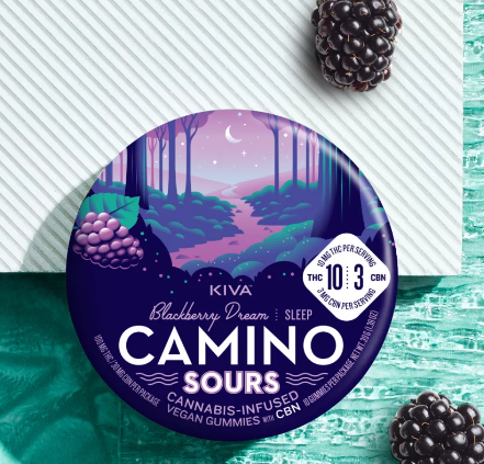Photograph of product: Gummies | Kiva - Camino | Sours Blackberry Dream [10:3 TH-oui/CBN] [10pk]