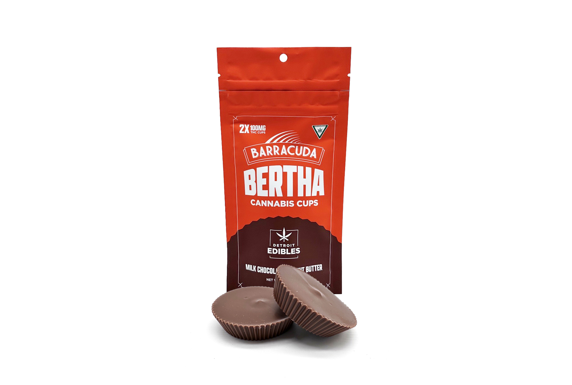 Photograph of product: Milk Chocolate Peanut Butter - Barracuda Bertha Cups - 200mg