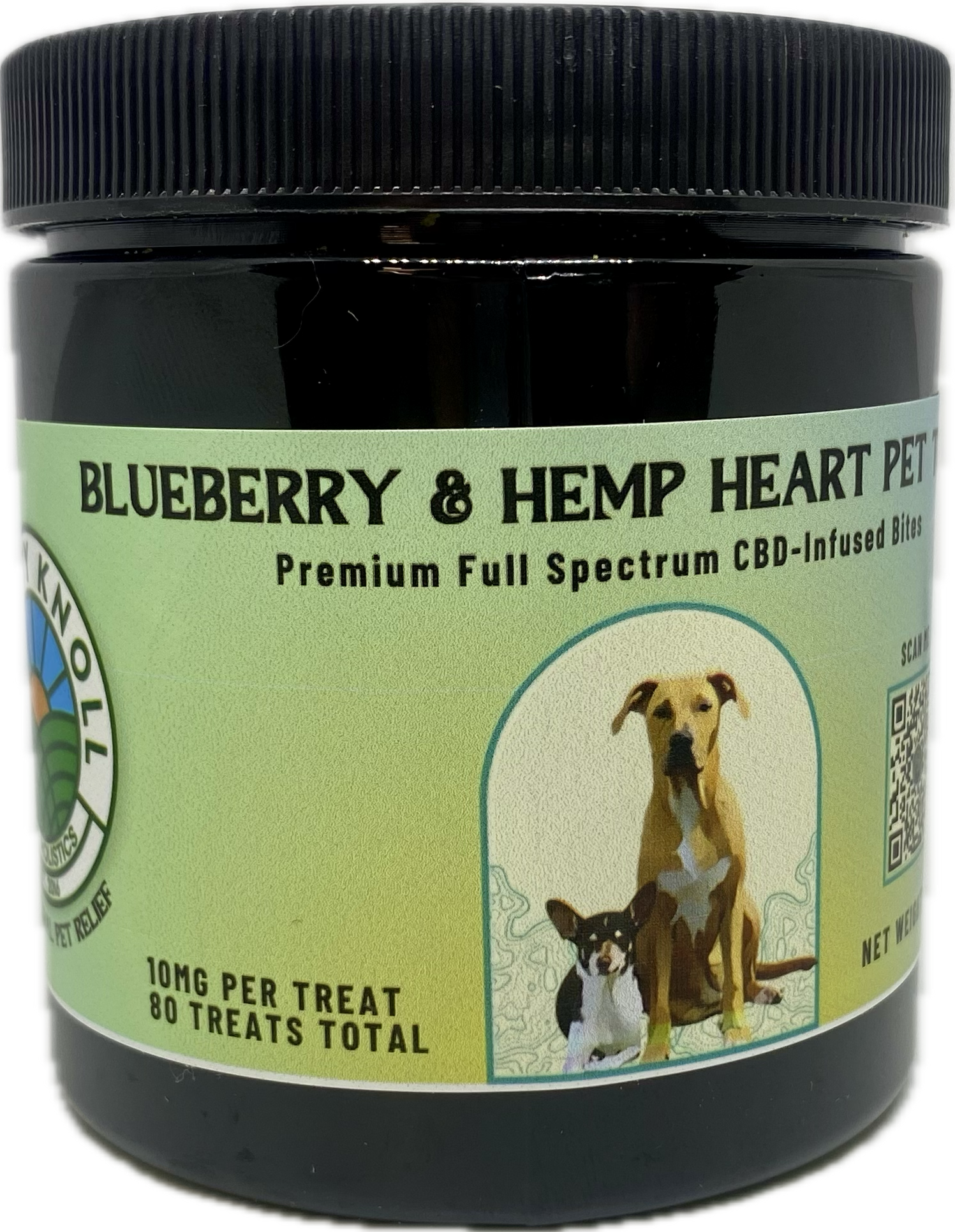 Photograph of product: The Grassy Knoll - Blueberry & Hemp CBD Full Spectrum Dog Treats - 80ct - 10mg