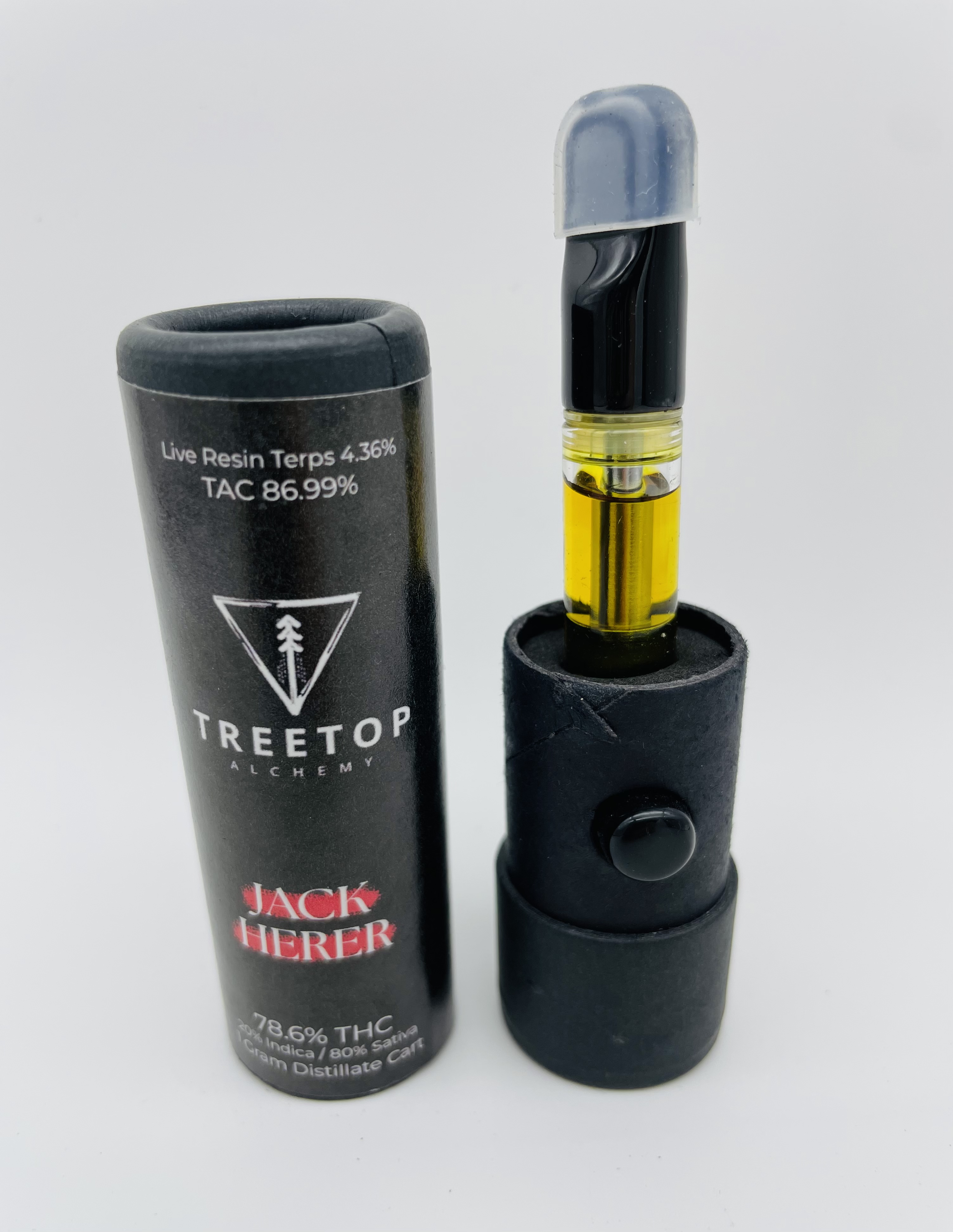 Photograph of Product: Treetop Alchemy | Jack Herer Distillate | Cartridge | 1g |  78.6% THC