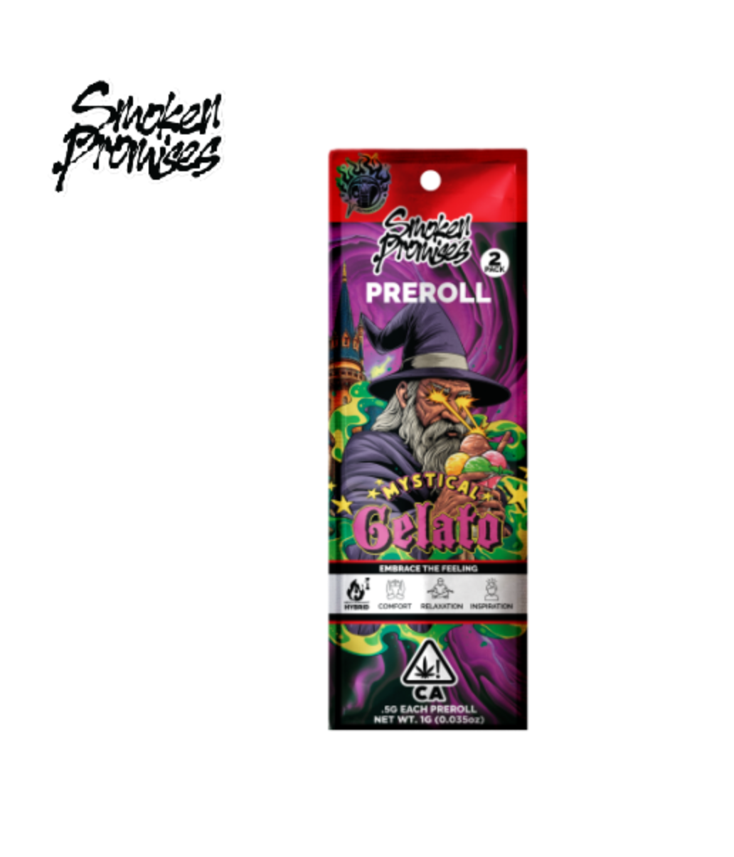 Photograph of product: MYSTICAL GELATO 1G 2 PACK PREROLLS