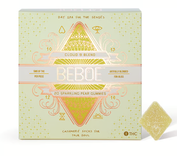 Photograph of product: Beboe: Sparkling Pear | 1:1 TH-oui:CBG | 100mg TH-oui | 20pk