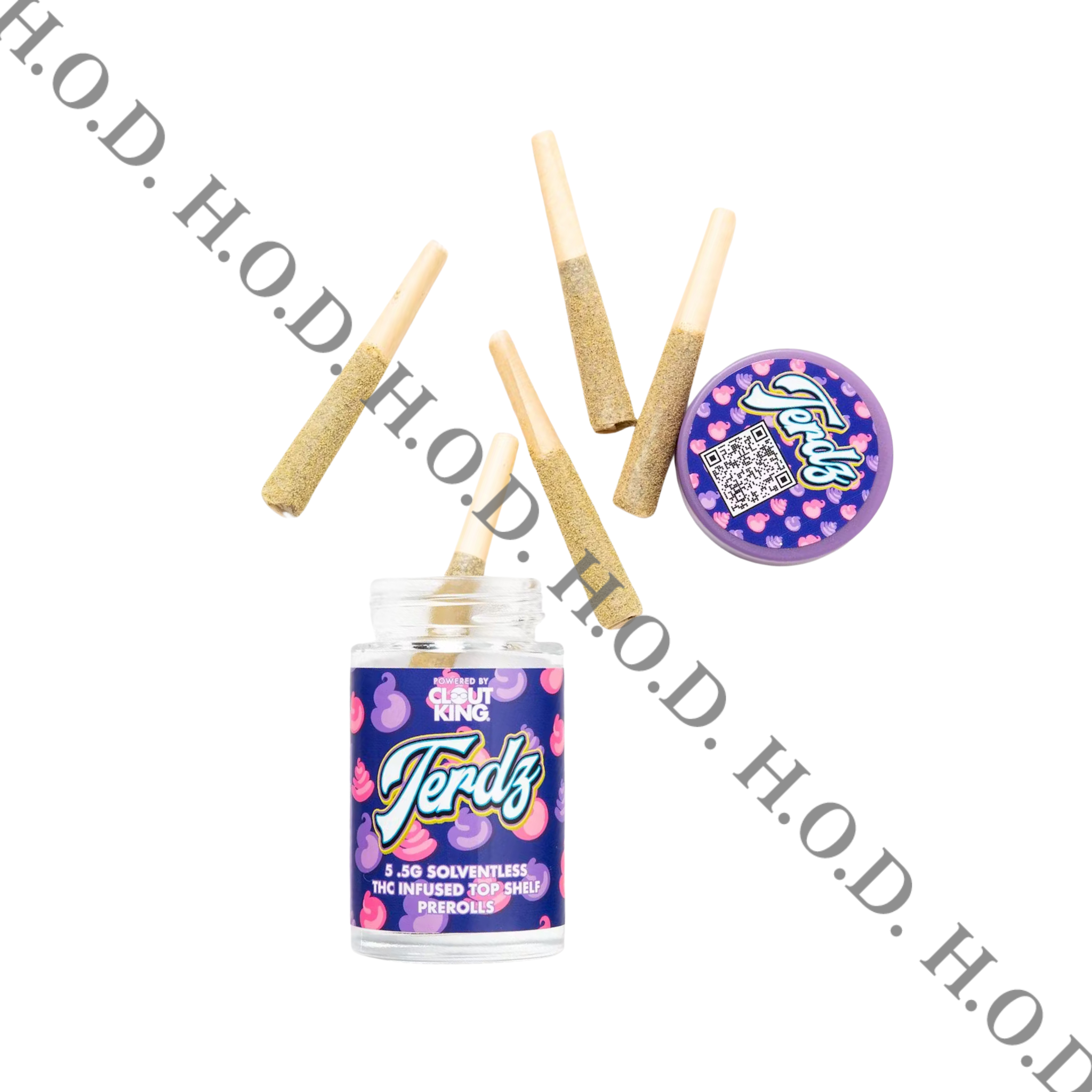 Photograph of product: Clout King Terdz Terdziez Infused Pre-Roll .5g 5 Pack