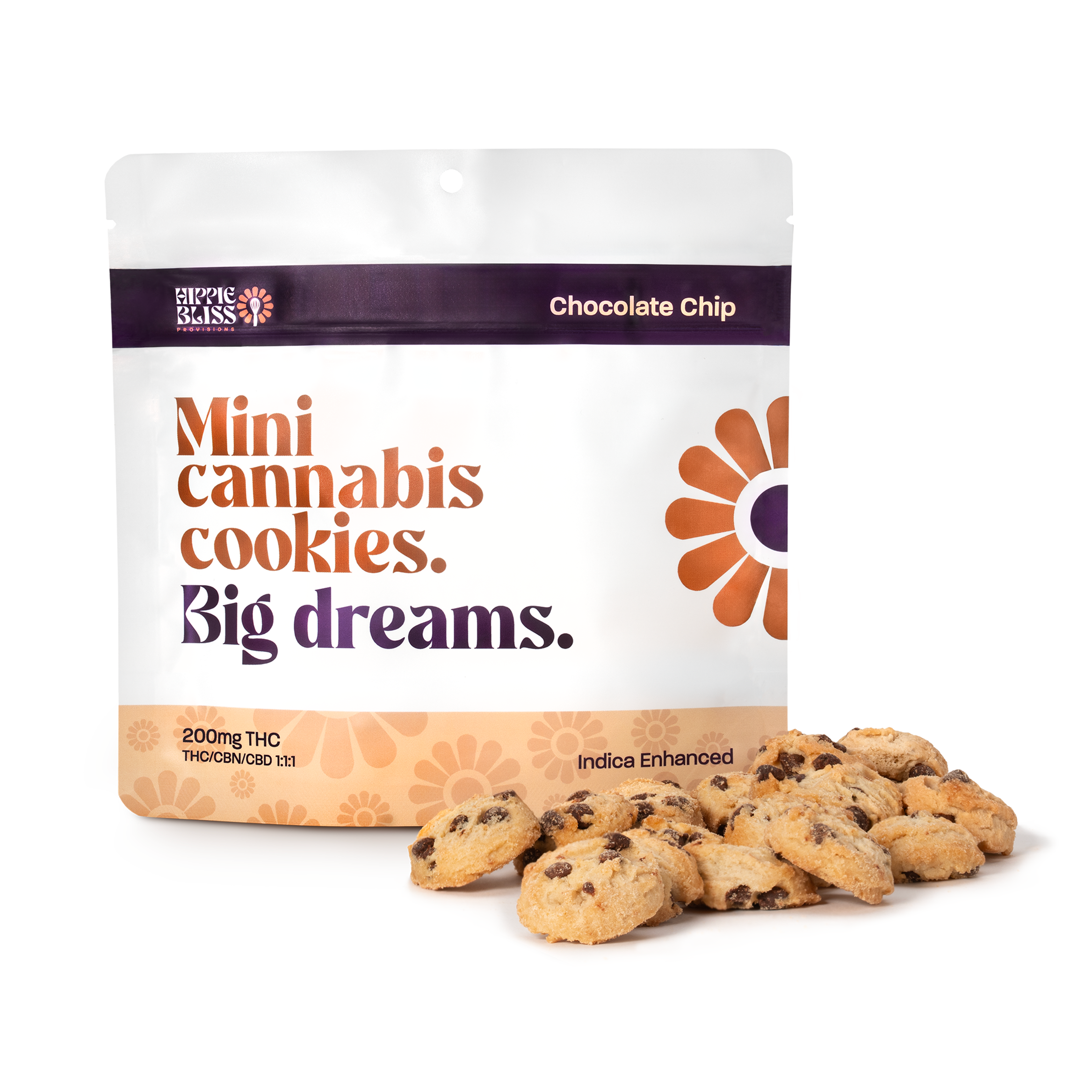 Photograph of product: Hippie Bliss - Chocolate Chip Cookie - 200 mg - 1:1:1 TH-oui:CBD:CBN