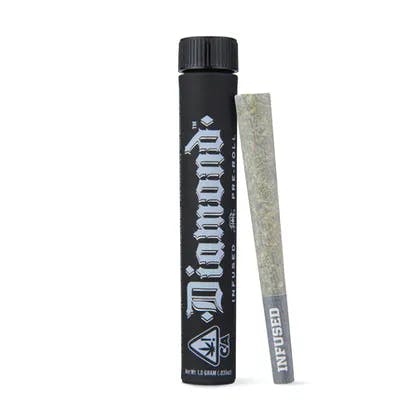 Photograph of product: Heavy Hitters | 1g - Raspberry Cough - Diamond Pre-Roll - Oui'd - 