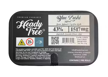 Photograph of Product: Blue Zushi Shorty's | 7 Pack | Infused Pre rolls | Hybrid | Heady Tree