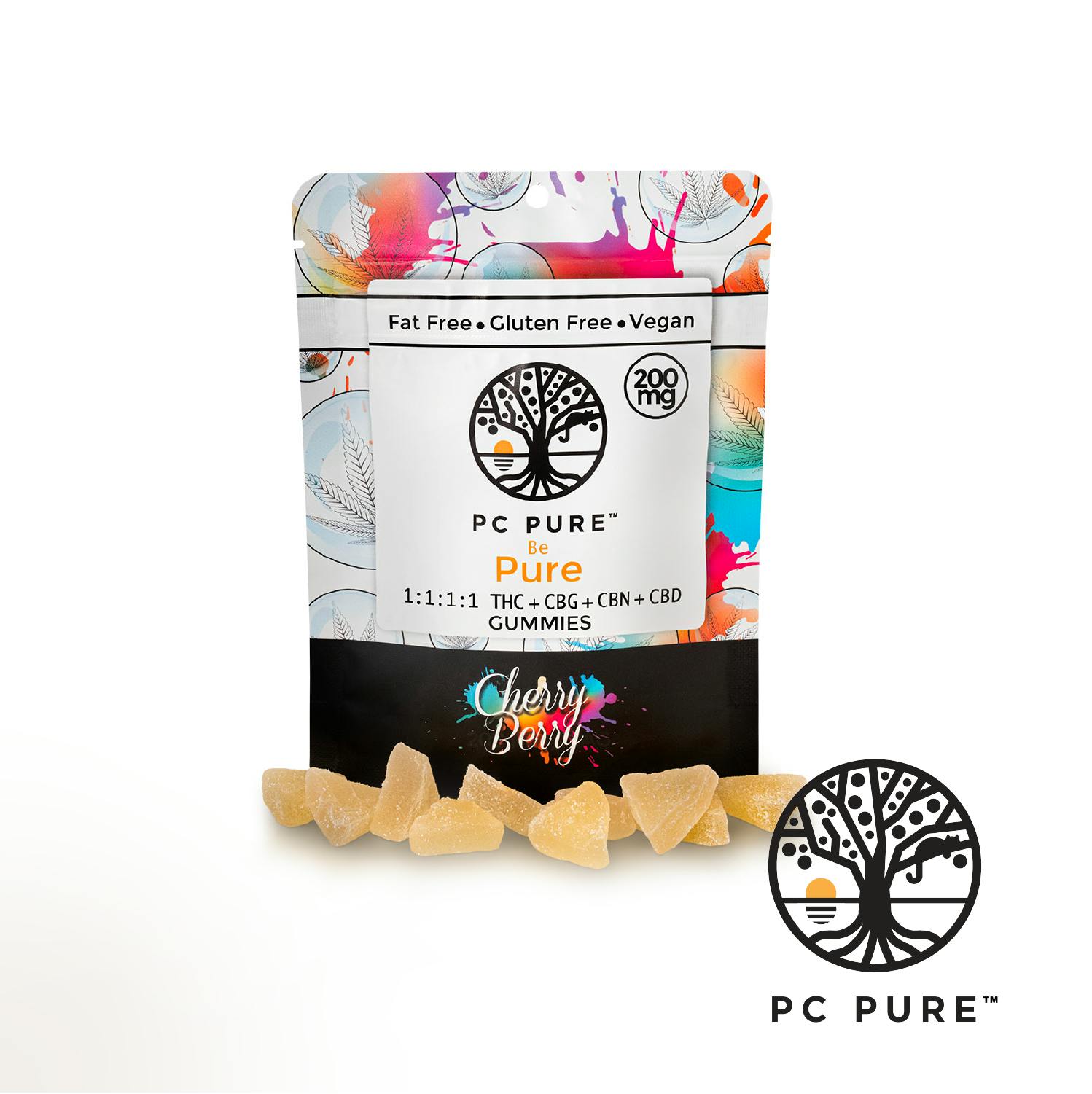 Photograph of product: PC Pure - Full Spec Gummies - Cherry Berry - 200MG