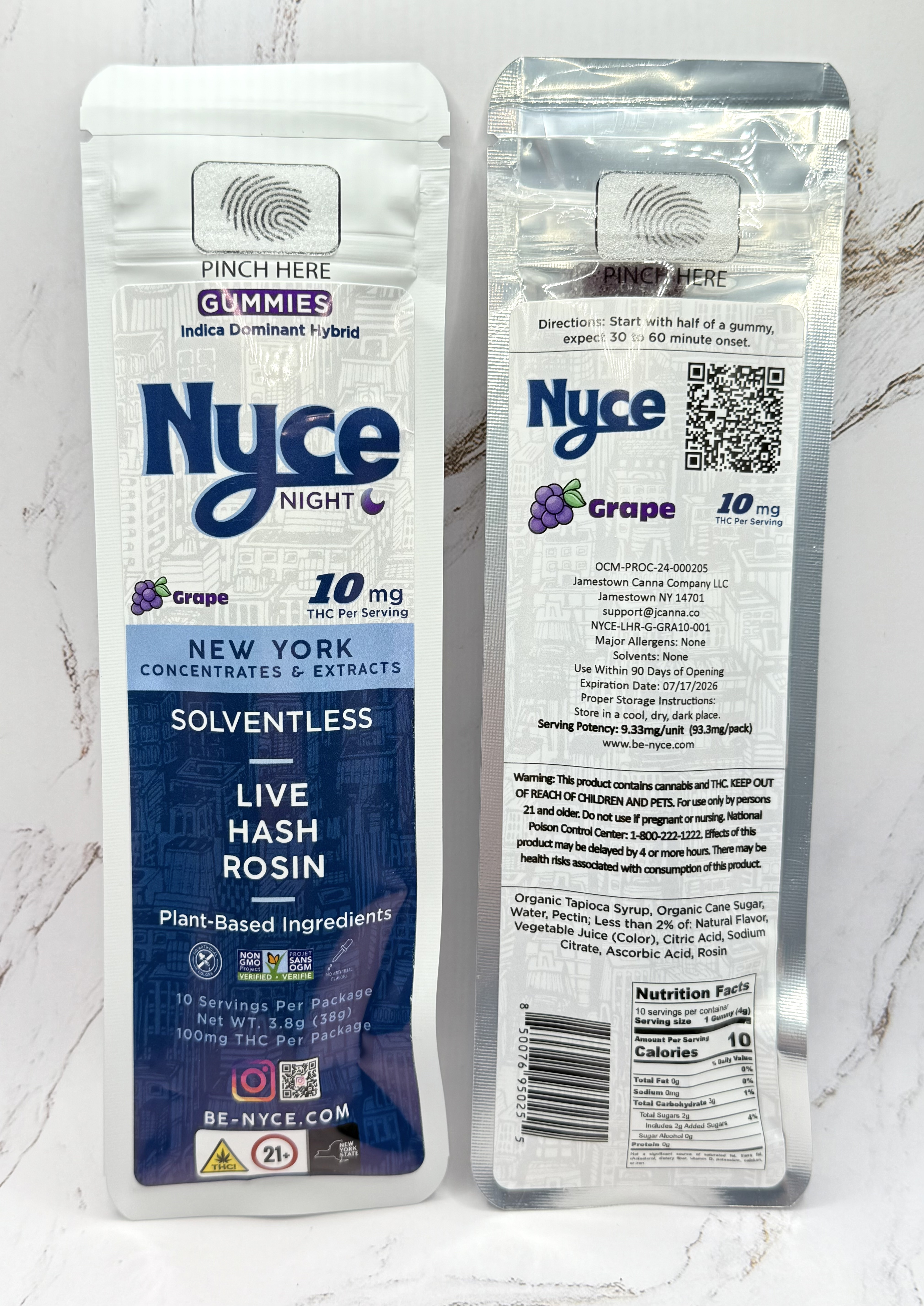 Photograph of product: NYCE - Grape Gummies - 10mg 10pk (NIGHTTIME)