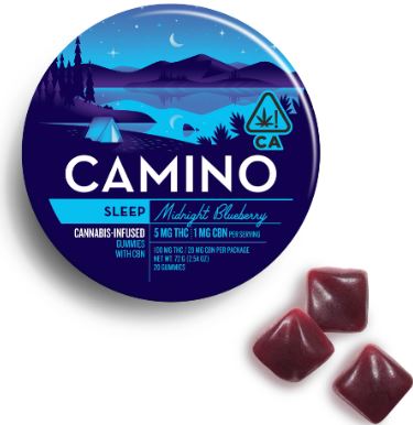Photograph of product: Midnight Blueberry 5:1 TH-oui:CBN 110mg -20pk