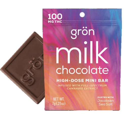 Photograph of product: Gron Milk Chocolate Mini Bar TH-oui Hybrid 100mg