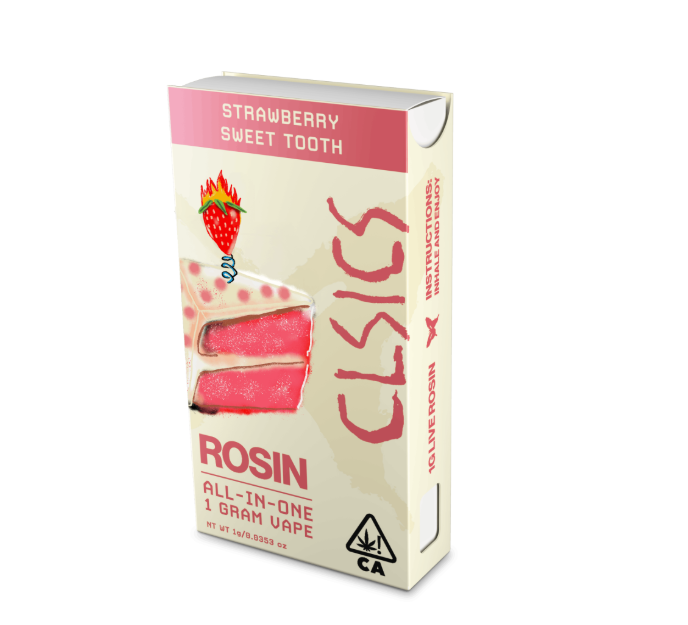 Photograph of product: STRAWBERRY SWEET TOOTH 1G LIVE ROSIN ALL-IN-ONE