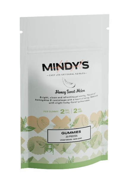 Photograph of product: Honey Sweet Melon | 2.5mg TH-oui: 2.5mg CBD | 20pk | Gummy | Mindy's