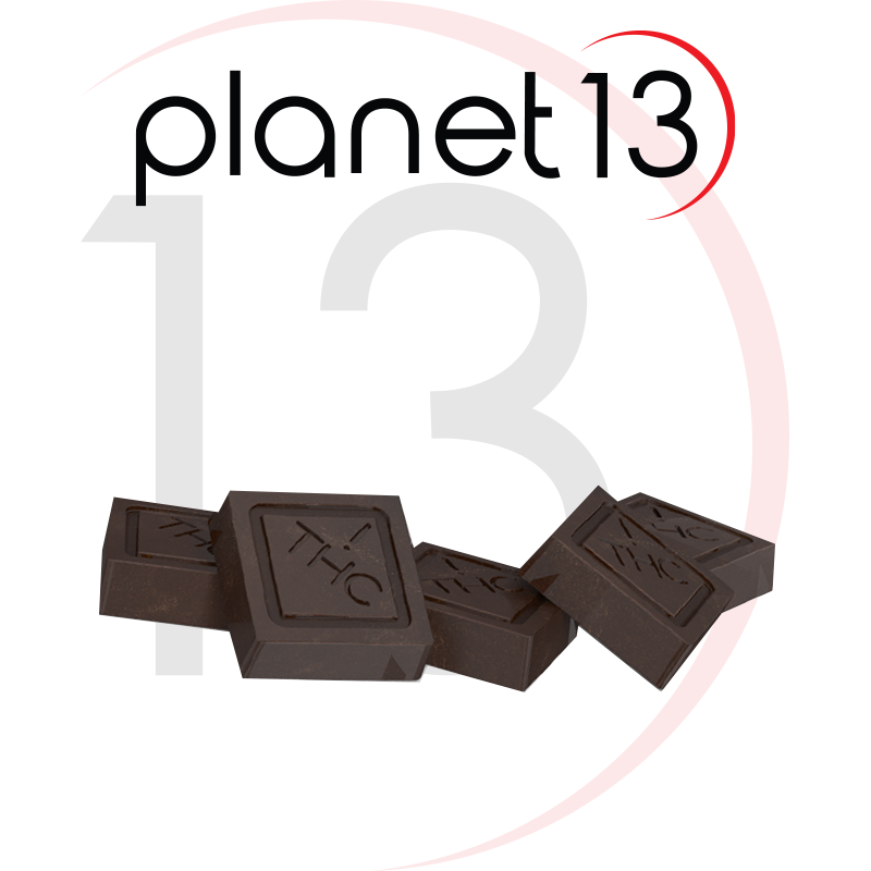 Photograph of product: Raspberry Dark Chocolate Squares 10pcs