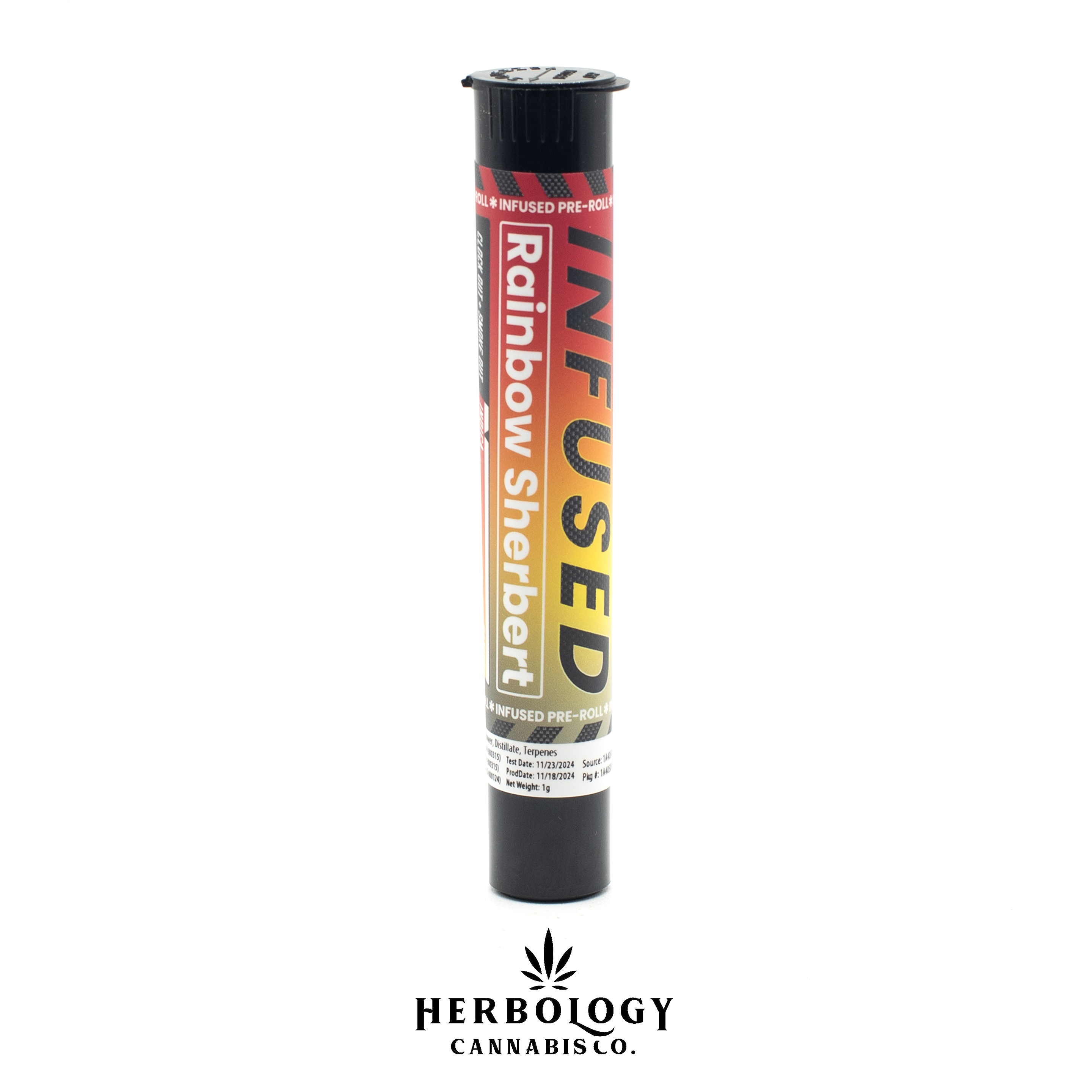 Photograph of product: The Factory | Infused Pre-Roll | Rainbow Sherbet | 1g