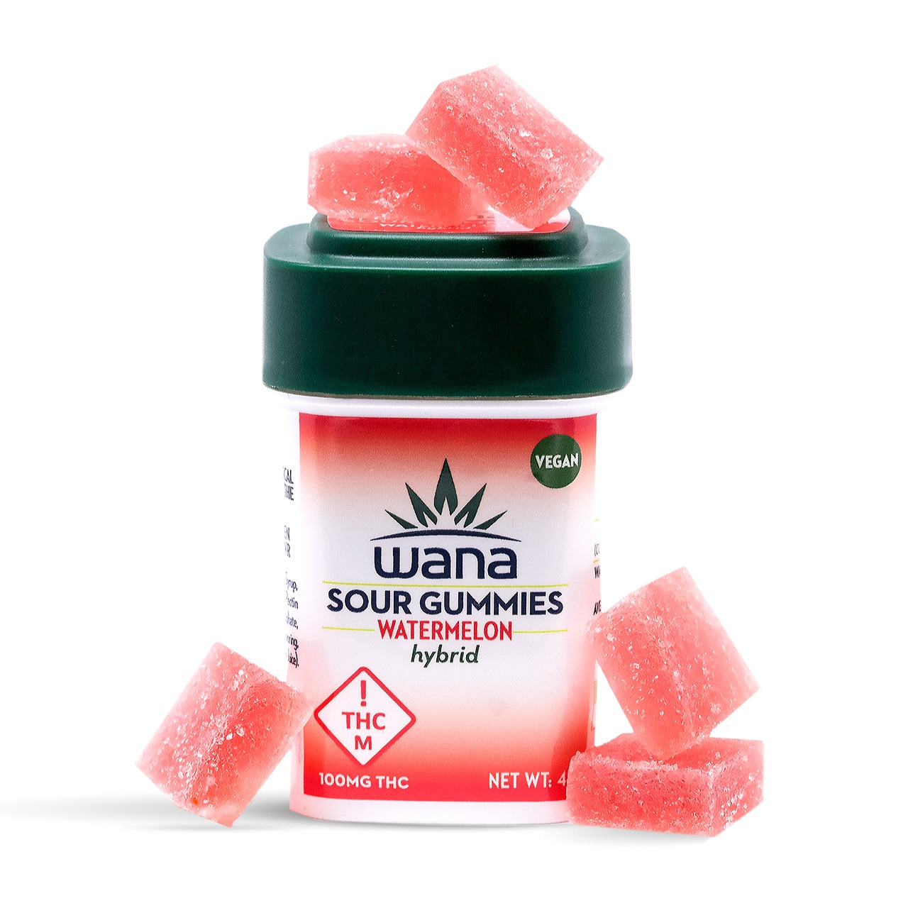 Photograph of product: Wana | Watermelon Hybrid Gummies 10pk I 100mg