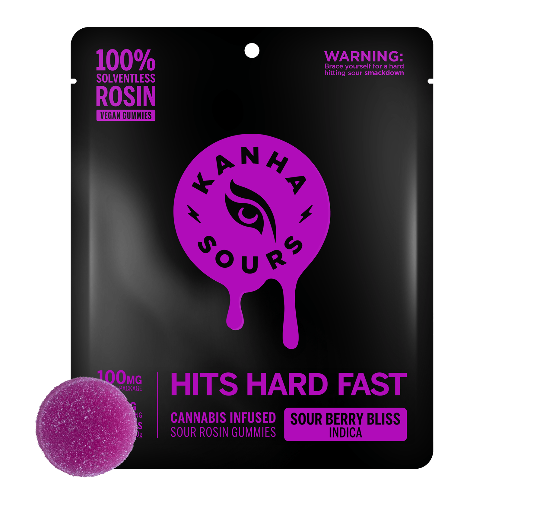 Photograph of product: SOUR BERRY BLISS (I) SOUR ROSIN GUMMIES 100MG