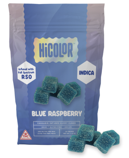 Photograph of product: Blue Raspberry RSO [10mg TH-oui] "Oui'd" Gummies || HiColor