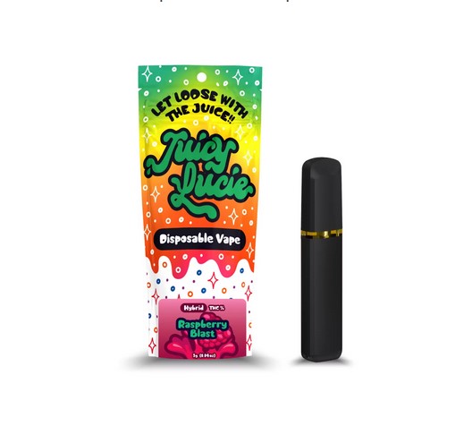 Photograph of product: Juicy Lucie - Raspberry Blast - 1g Disposable Vape