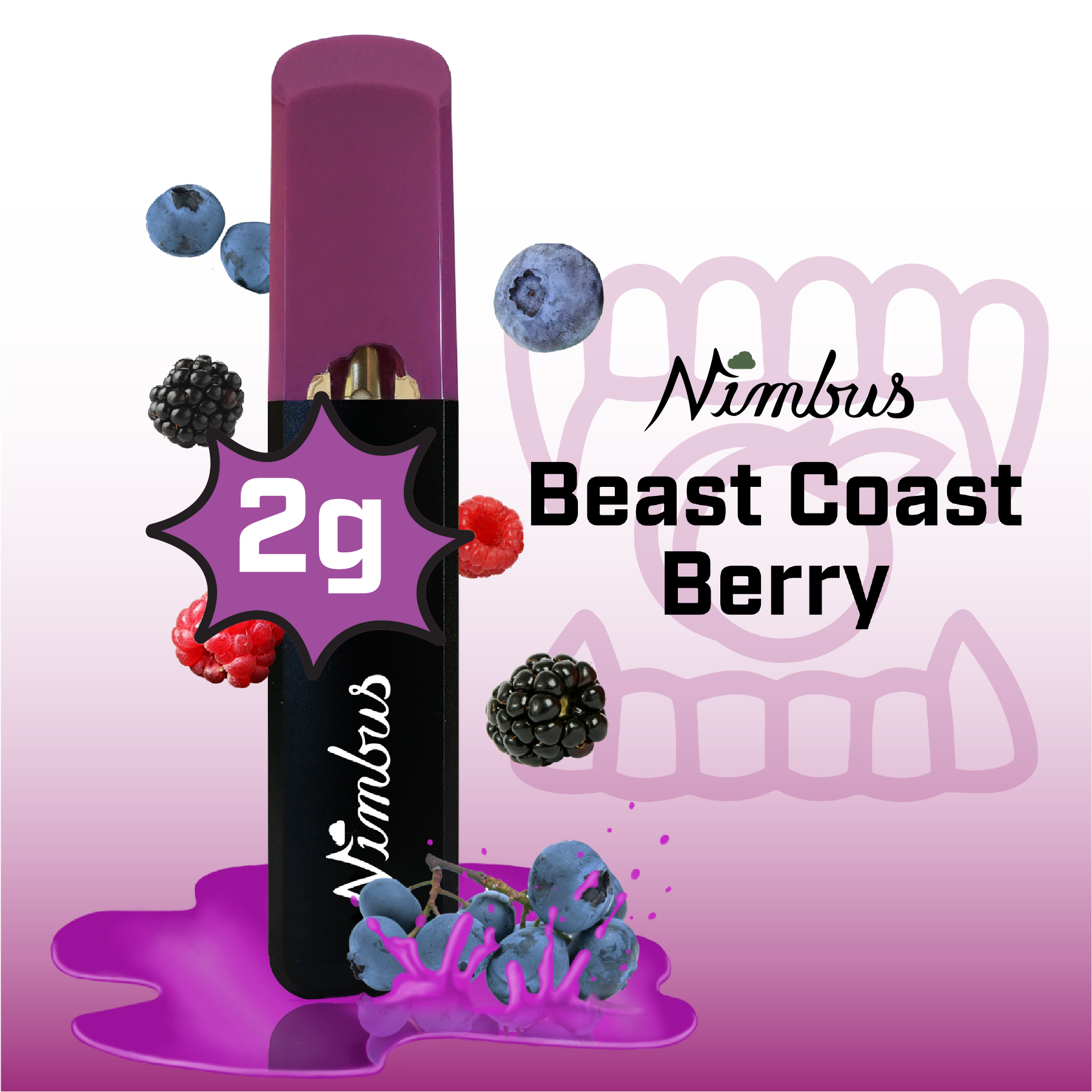 Photograph of product: Nimbus | Beast Coast Berry Kush Disposable Vape | 2.0g