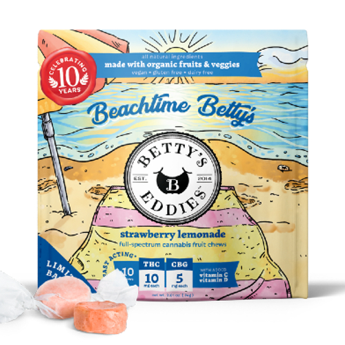Photograph of product: BEACHTIME BETTY'S STRAWBERRY LEMONADE FRUIT CHEW 10PK