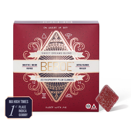 Photograph of product: Beboe - Sweet Dreams Raspberry Plum 100mg 20pk Gummies
