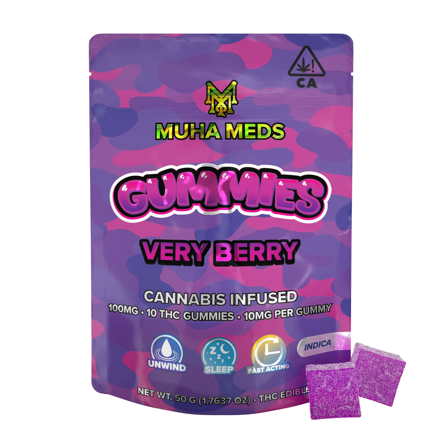 Photograph of product: Mambas | Very Berry | Infused Gummies | 200mg | Oui'd