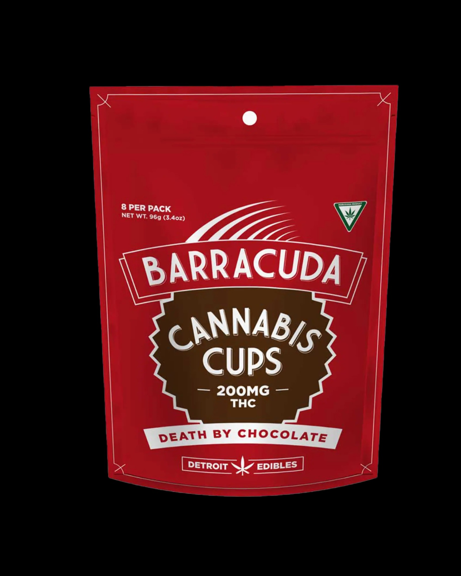 Photograph of product: Barracuda Cups 200mg - Death By Chocolate