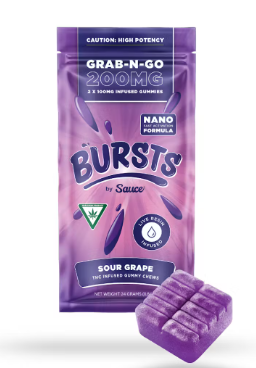 Photograph of Product: Sour Grape | Live Resin Gummies 200mg   2x100mg (Special)