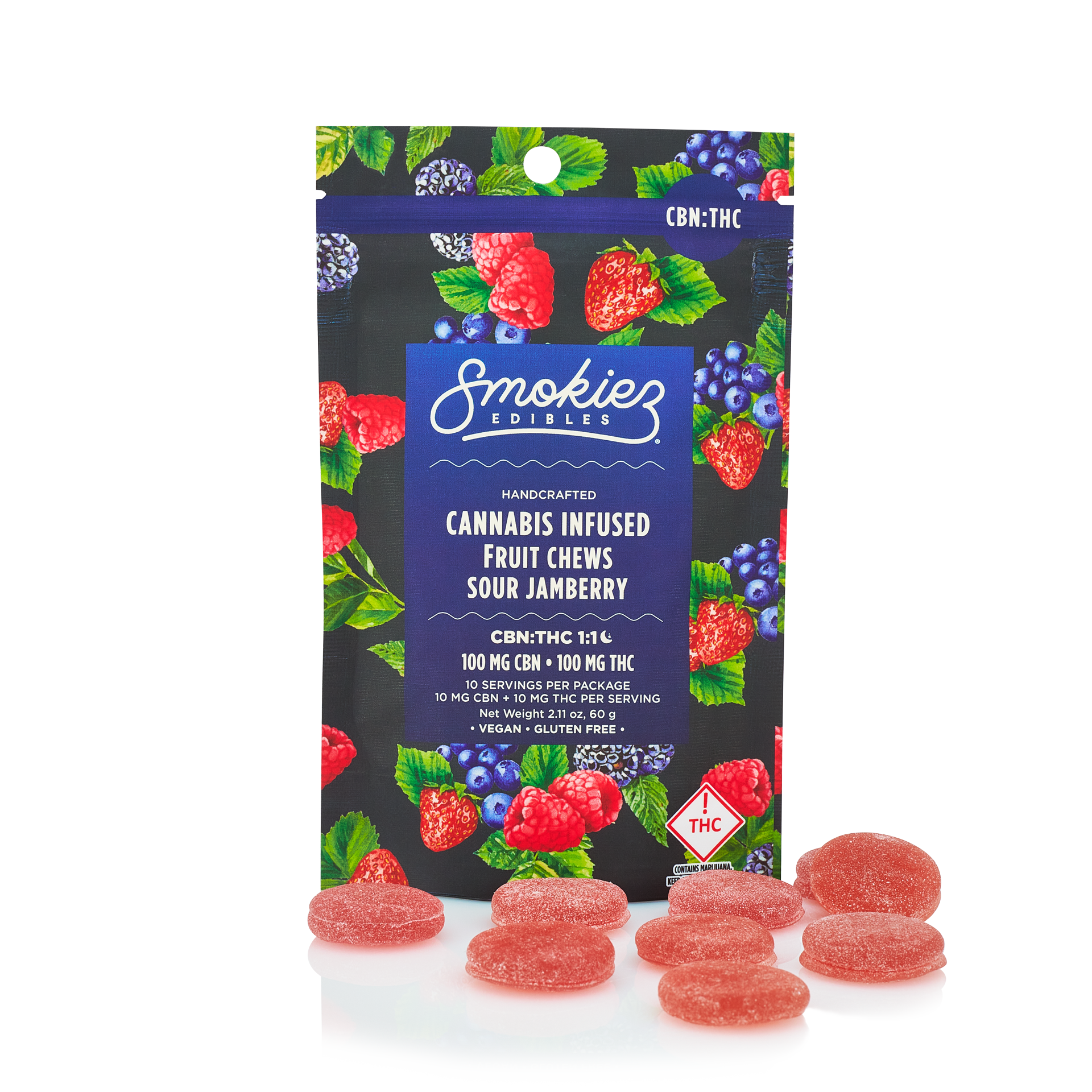 Photograph of product: SOUR JAMBERRY (1:1) CBN GUMMIES