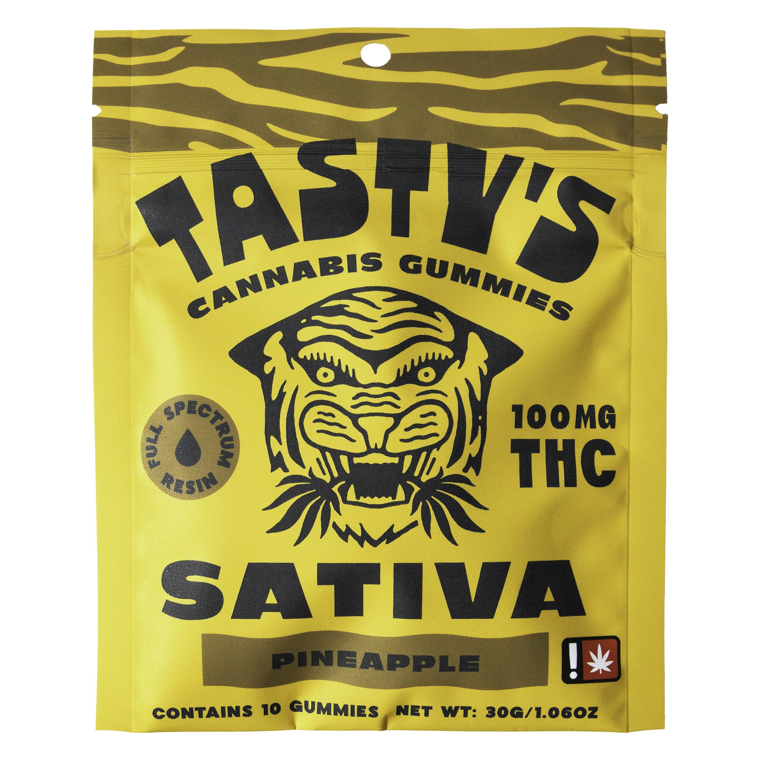 Photograph of product: Tasty's | Pineapple Gummies | 100mg 10pk