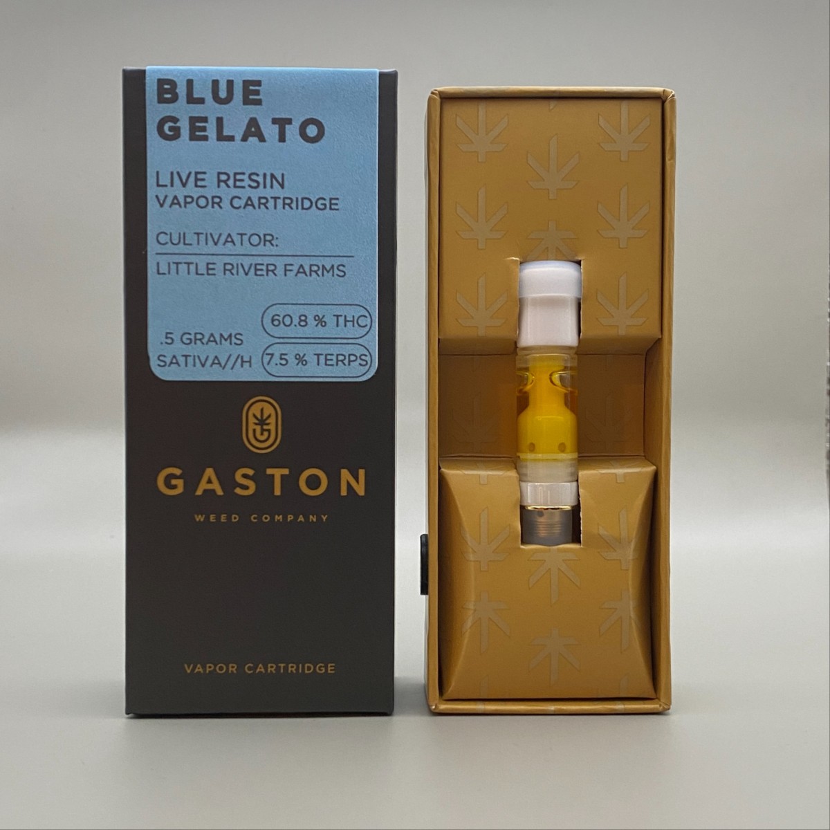Photograph of product: Gaston Live Resin Vape Cartridge | Blue Gelato