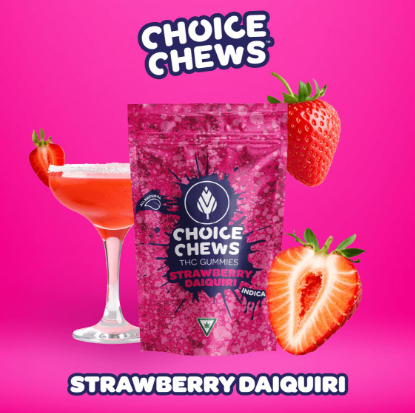 Photograph of product: CHOICE CHEWS - Strawberry Daiquiri Gummies - Oui'd (10mg Per Piece/100mg)