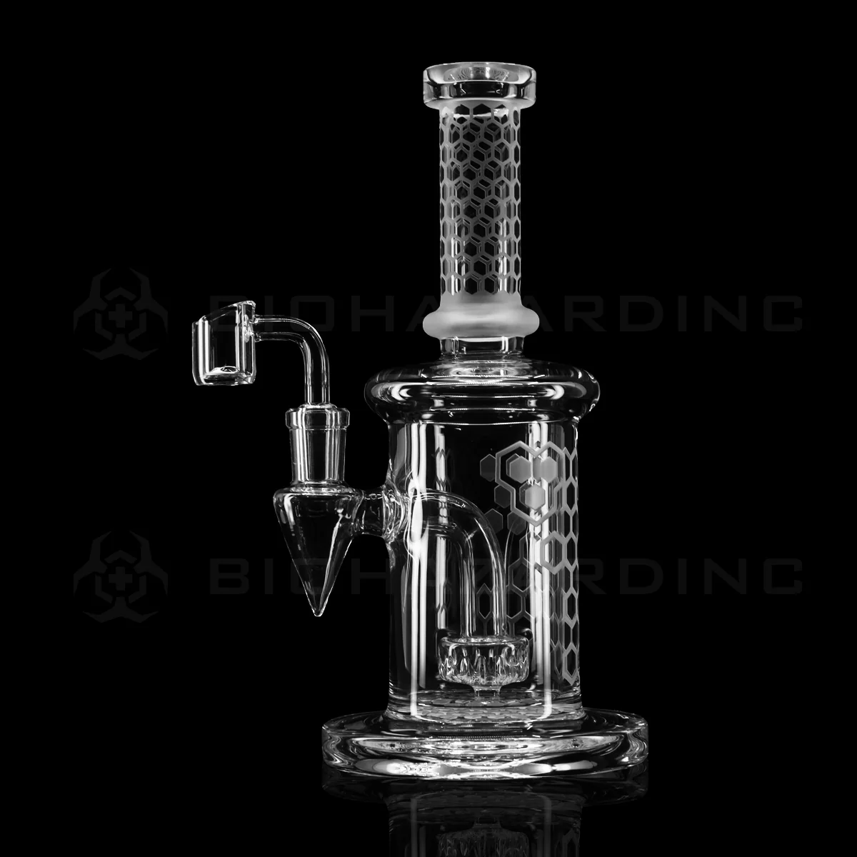 Photograph of product: Dab Rig Deep Etched Banger Hanger w/ Thick Base 9" - Honeycomb Design