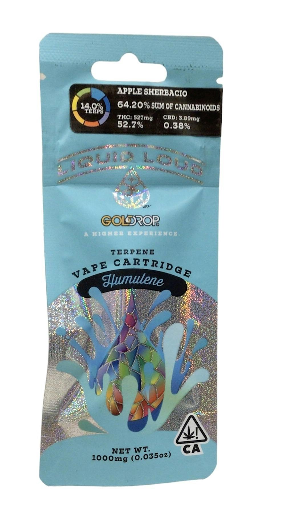 Photograph of product: Gold Drop - Apple Sherbacio Liquid Loud Cartridge