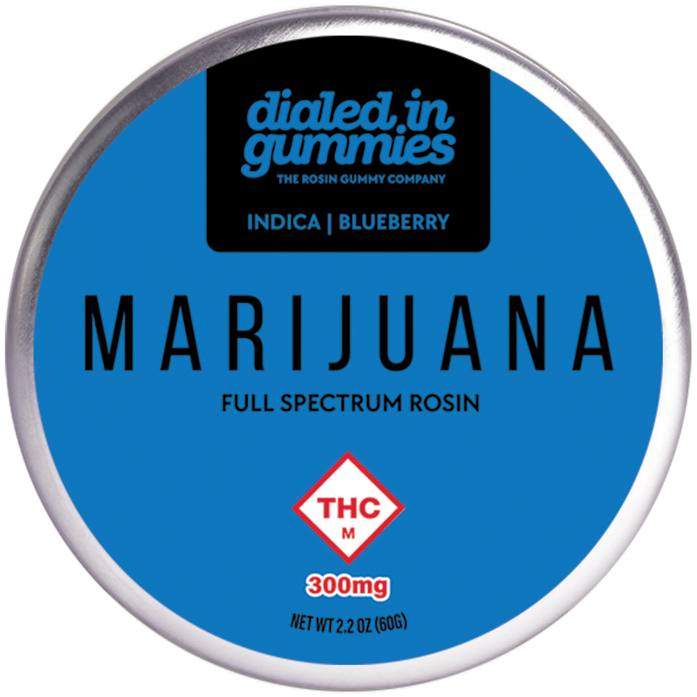 Photograph of product: Dialed In: Rosin Gummies | Blueberry | Oui'd | 300mg | 10pk