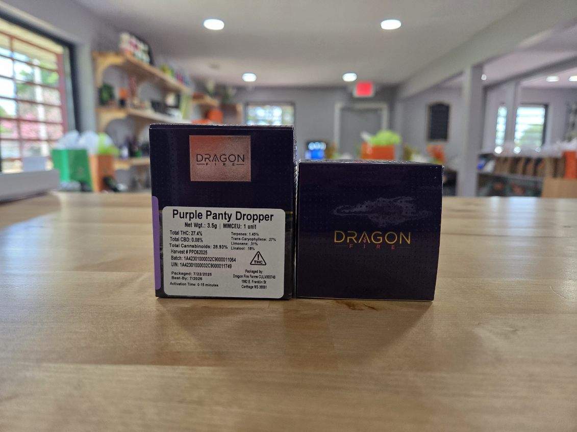 Photograph of product: Dragon Fire Farms- Purple Panty Dropper - 3.5g