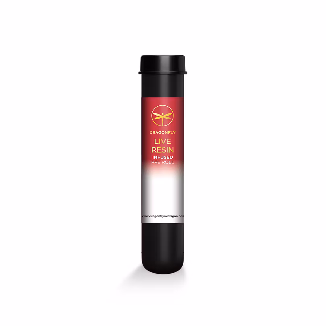 Photograph of product: Dragonfly | LA Kush Cake | 1.25g | Live Resin Infused Pre-Roll