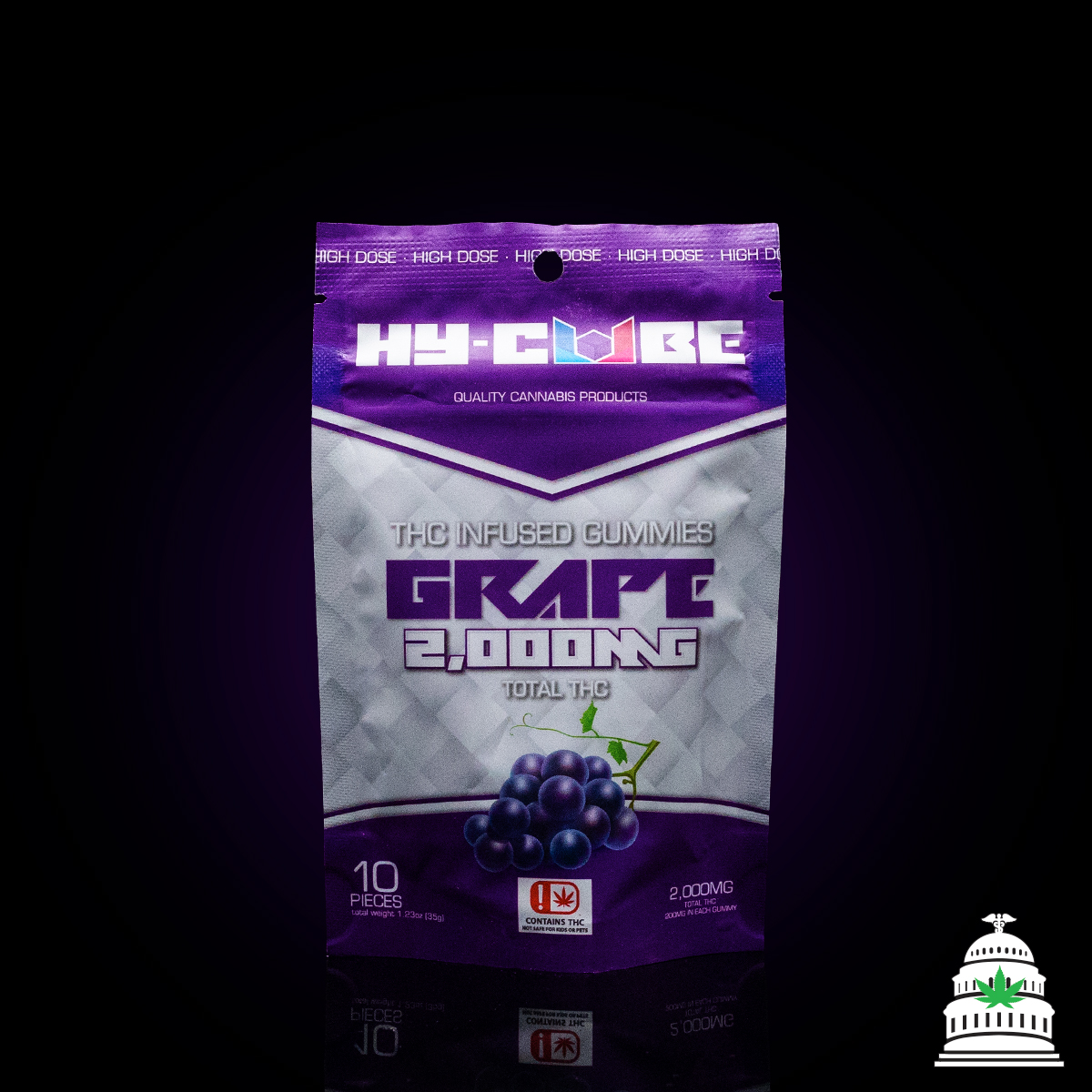 Photograph of product: Grape - 2000mg Hy Cube Gummies