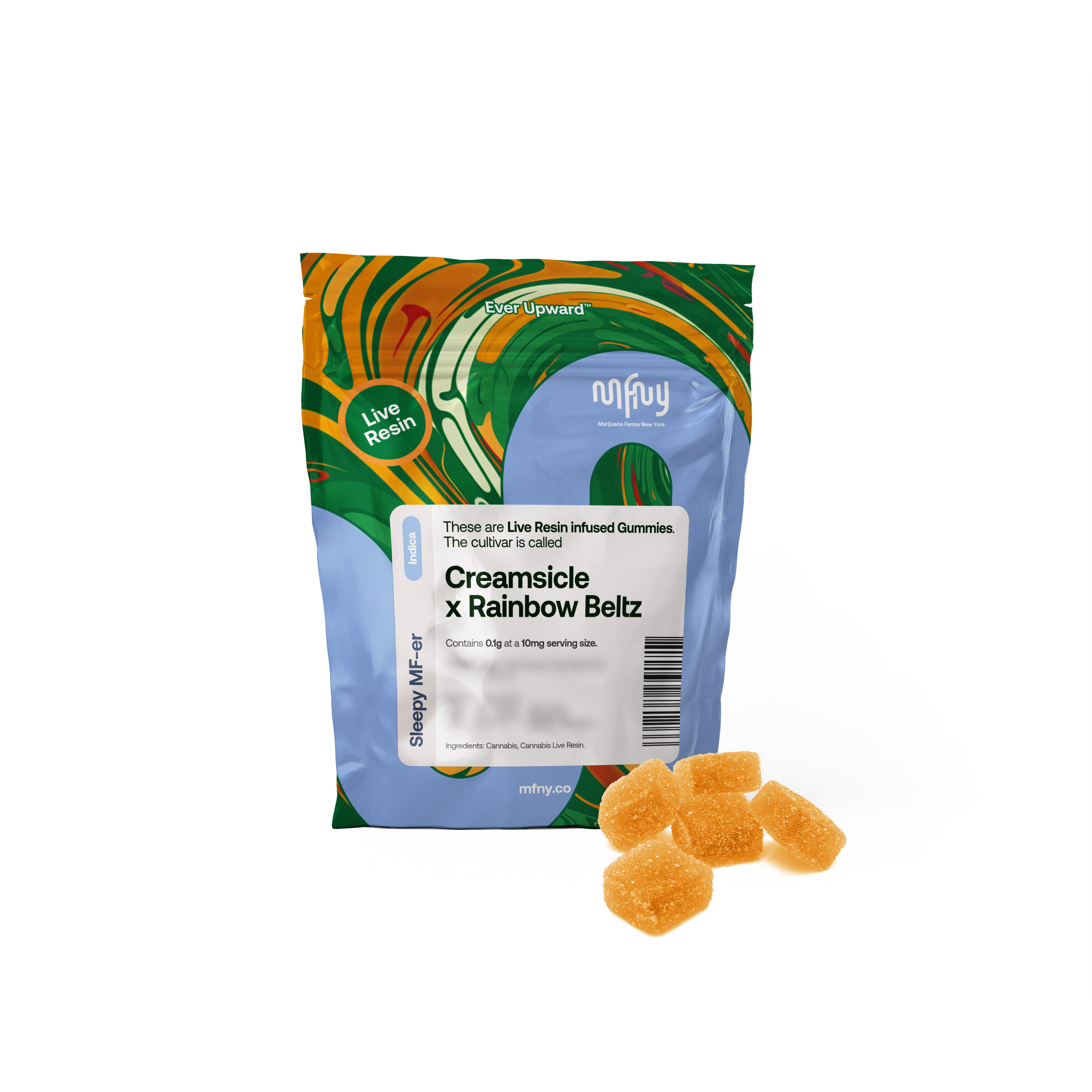 Photograph of Product: Creamsicle x Rainbow Beltz | Live Resin Gummies