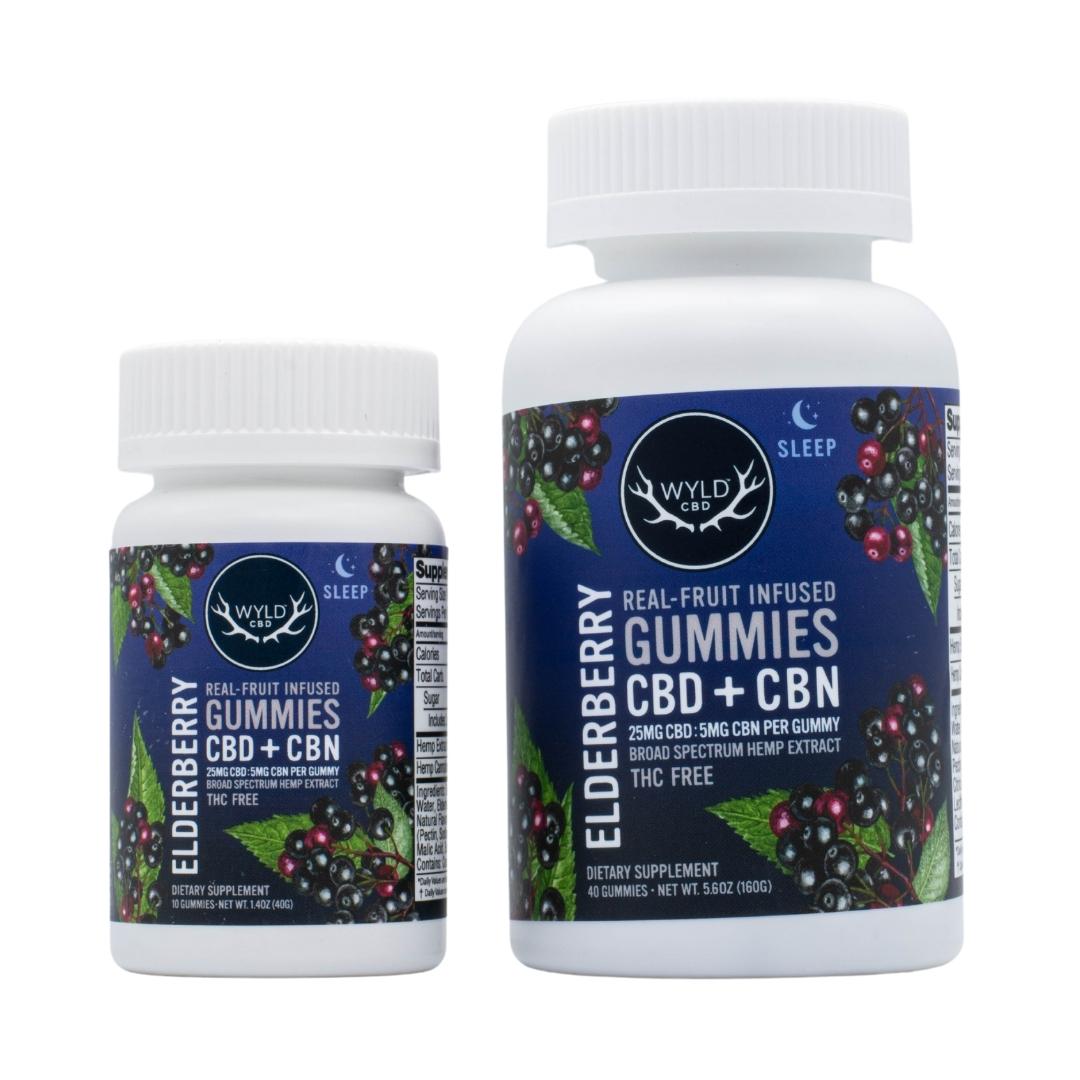 Photograph of product: Wyld - Elderberry - 5:1 CBD/CBN 25mg CBD Gummies 10pk