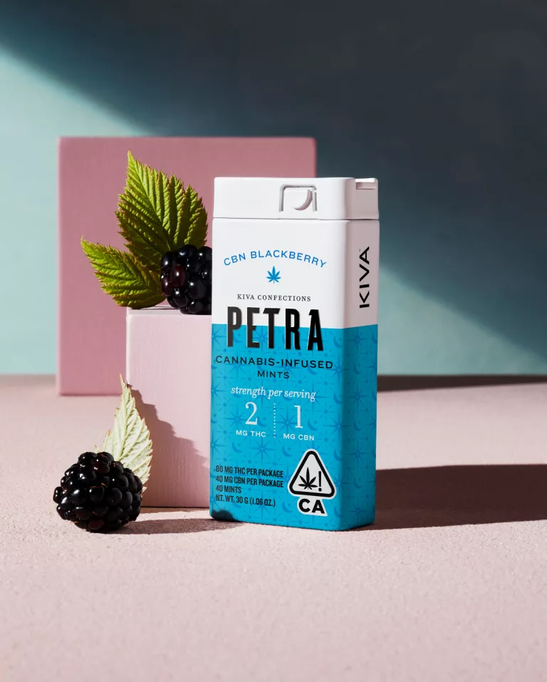 Photograph of Product: Kiva Confections - Petra Mints - Blackberry (CBN 2:1) - 100mg