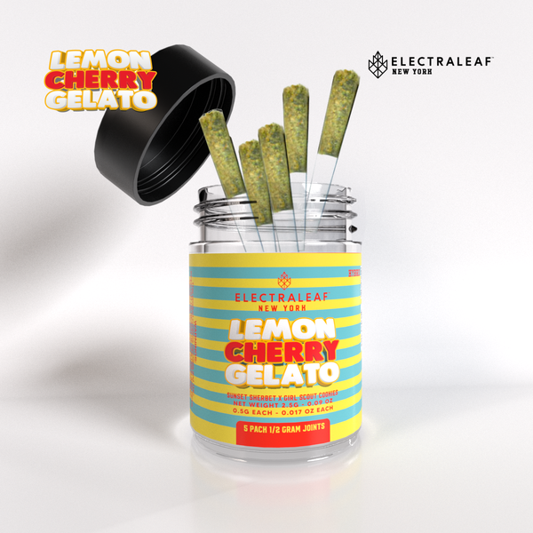 Photograph of product: Electraleaf NY | Pre-Rolls | Lemon Cherry Gelato 5 Pack