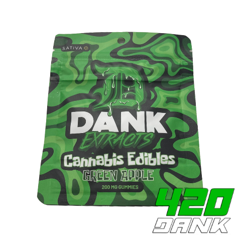 Photograph of product: Dank - 200mg Gummies - Green Apple