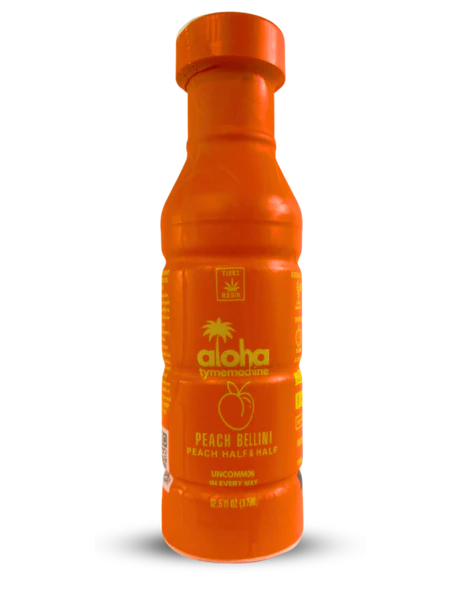 Photograph of product: Aloha Tymemachine | 100mg Beverage | Peach Bellini